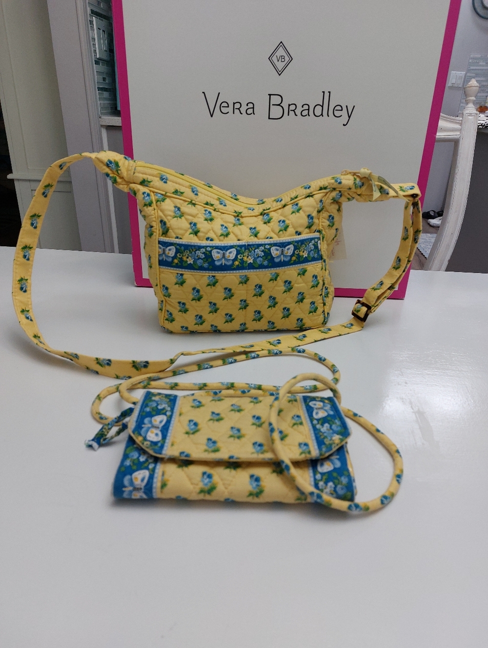 Vera Bradley Vintage Spectator Bag & Strap Wallet Katherine NWT